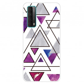 Huawei P Smart 2021 Marble Funda Triangles
