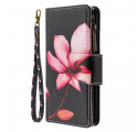 Xiaomi Mi Note 10 / Note 10 Pro Funda Zipped Pocket Flower