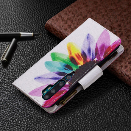 Xiaomi Mi Note 10 / Note 10 Pro Funda Zipped Pocket Flower