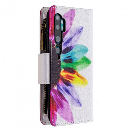 Xiaomi Mi Note 10 / Note 10 Pro Funda Zipped Pocket Flower