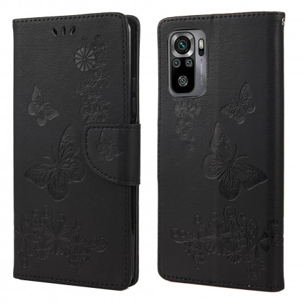 Xiaomi Redmi Note 10 / Note 10s Funda Only Butterflies with Strap