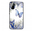 Xiaomi Redmi Note 10 / Note 10s Funda de cristal templado con diseño de mariposa
