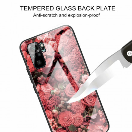 Xiaomi Redmi Note 10 / Note 10s Funda de cristal endurecido Flores Rosa