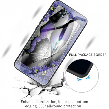 Xiaomi Redmi Note 10 Toughened Glass Funda Butterfly Purple