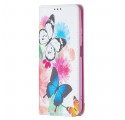 Flip Cover Xiaomi Redmi Note 10 / Note 10s Mariposas de colores
