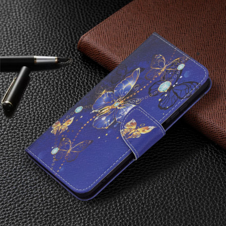 Xiaomi Redmi Note 10 / Note 10s Funda de mariposa de oro
