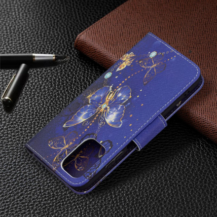Xiaomi Redmi Note 10 / Note 10s Funda de mariposa de oro