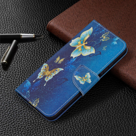 Xiaomi Redmi Note 10 / Note 10s Funda de mariposa de oro