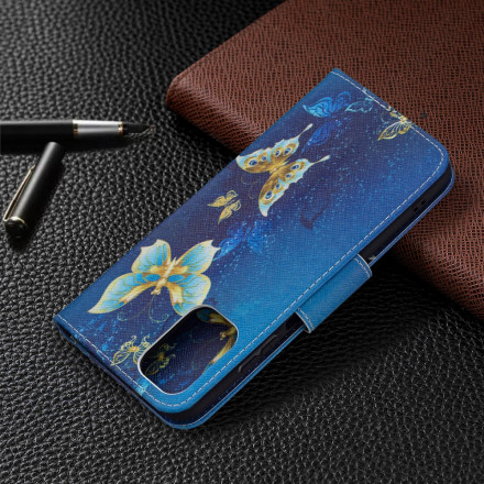 Xiaomi Redmi Note 10 / Note 10s Funda de mariposa de oro