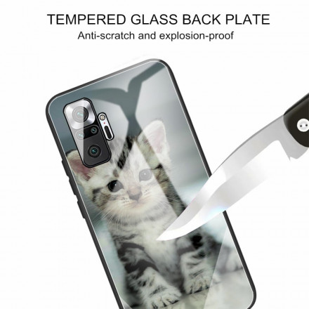 Xiaomi Redmi Note 10 Pro Funda Tempered Glass Kitten