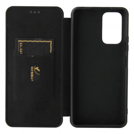 Flip Cover Xiaomi Redmi Note 10 Pro Fibra de Carbono con Soporte de Anillo