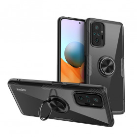 Xiaomi Redmi Note 10 Pro Funda de fibra de carbono Anillo de metal