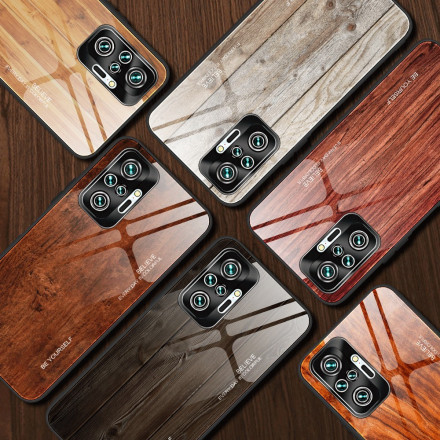 Xiaomi Redmi Note 10 Pro Funda de cristal templado con diseño de madera