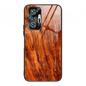 Xiaomi Redmi Note 10 Pro Funda de cristal templado con diseño de madera
