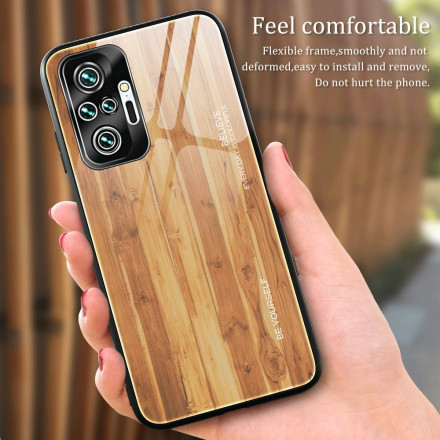 Xiaomi Redmi Note 10 Pro Funda de cristal templado con diseño de madera