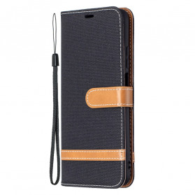 Funda de tela y colgante efecto cuero para Poco M3