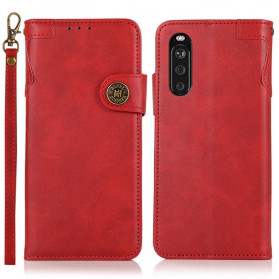 Funda con botón magnético para Sony Xperia 10 III KHAZNEH