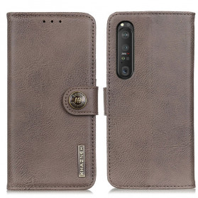 Funda de piel de imitación del Sony Xperia 1 III KHAZNEH
