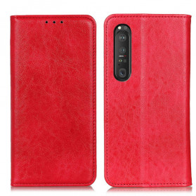 Funda abatible de piel con textura para el Sony Xperia 1 III