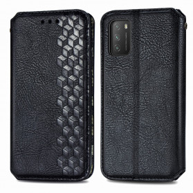 Flip Cover Poco M3 Cuero Efecto Diamante