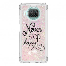 Xiaomi Mi 10T Lite 5G / Redmi Note 9 Pro 5G Funda Never Stop Dreaming Glitter