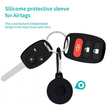 Protector AirTag con mosquetón de silicona flexible