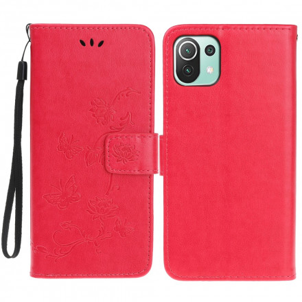 Xiaomi Mi 11 Lite / Lite 5G Funda con colgante de mariposas y flores