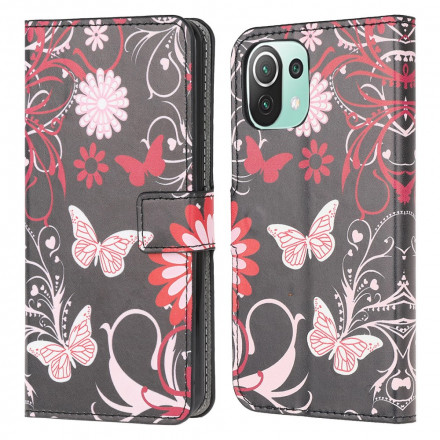 Xiaomi Mi 11 Lite / Lite 5G Funda Mariposas y Flores