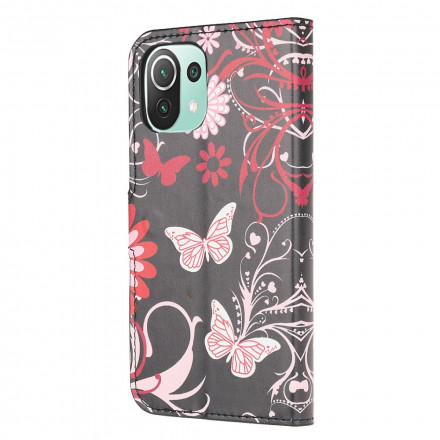 Xiaomi Mi 11 Lite / Lite 5G Funda Mariposas y Flores