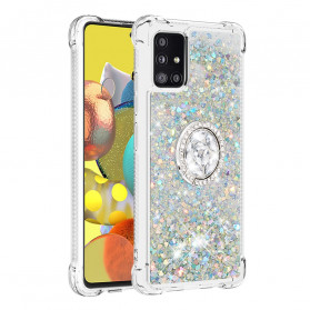 Samsung Galaxy A51 5G Funda de purpurina con anillo de soporte