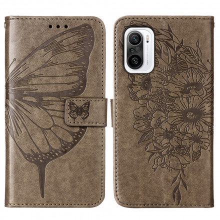 Funda Poco F3 / Xiaomi Mi 11i 5G Diseño de mariposa con colgante