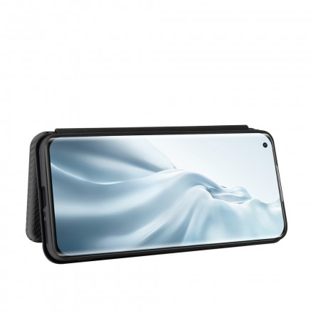 Flip Cover Xiaomi Mi 11 Pro de fibra de carbono con soporte de anillo