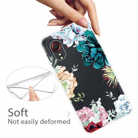 Funda de flor de acuarela transparente para Samsung Galaxy XCover 5