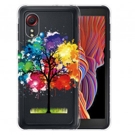 Samsung Galaxy XCover 5 Funda transparente con forma de árbol de acuarela