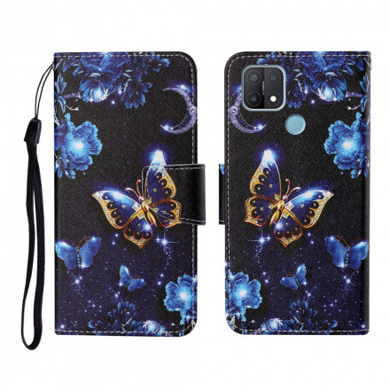 Funda con colgante Oppo A15 Precious Butterflies