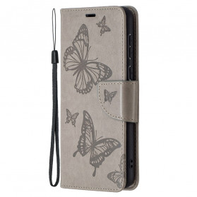 Funda de mariposas y solapa oblicua para Huawei P50