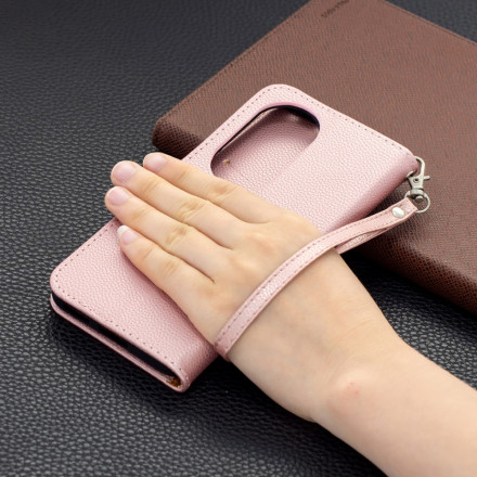 Funda Huawei P50 Pro solapa oblicua Litchi