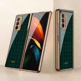 Samsung Galaxy Z Fold2 Funda de cristal templado con diseño tejido GKK