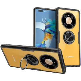 Funda de carbono y anillo transparente para el Huawei Mate 40 Pro