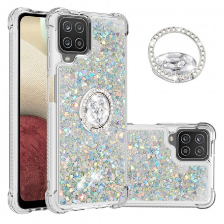 Samsung Galaxy A12 / M12 Funda de purpurina con anillo de soporte