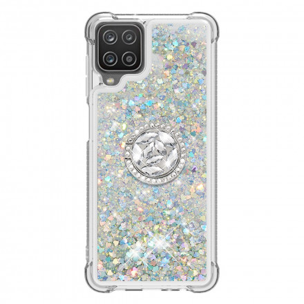 Samsung Galaxy A12 / M12 Funda de purpurina con anillo de soporte