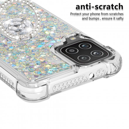 Samsung Galaxy A12 / M12 Funda de purpurina con anillo de soporte