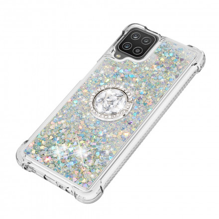 Samsung Galaxy A12 / M12 Funda de purpurina con anillo de soporte