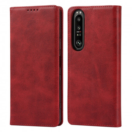 Funda Flip Cover Sony Xperia 1 III de cuero genuino Classic