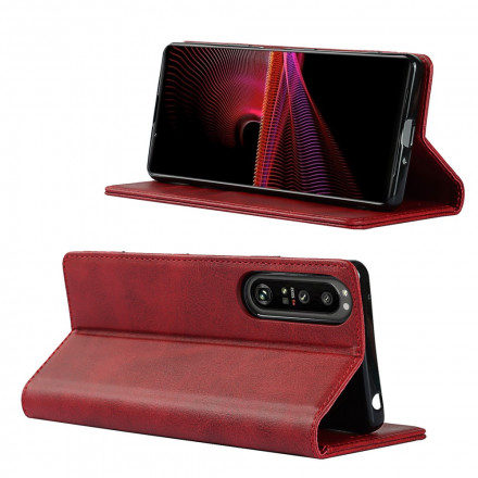 Funda Flip Cover Sony Xperia 1 III de cuero genuino Classic