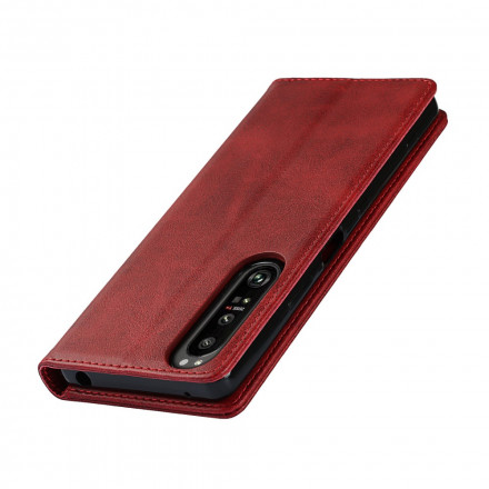 Funda Flip Cover Sony Xperia 1 III de cuero genuino Classic