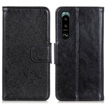 Funda Sony Xperia 5 III de cuero napa dividido