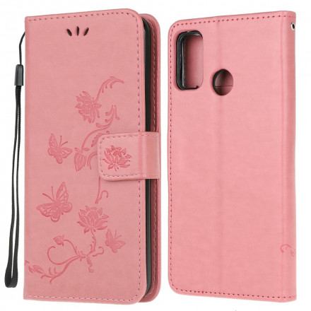 Funda de colgante de mariposas y flores para Moto G30 / Moto G10