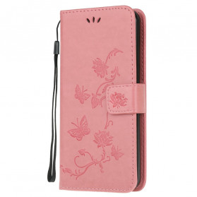 Funda de colgante de mariposas y flores para Moto G30 / Moto G10
