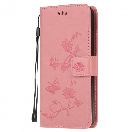 Funda de colgante de mariposas y flores para Moto G30 / Moto G10